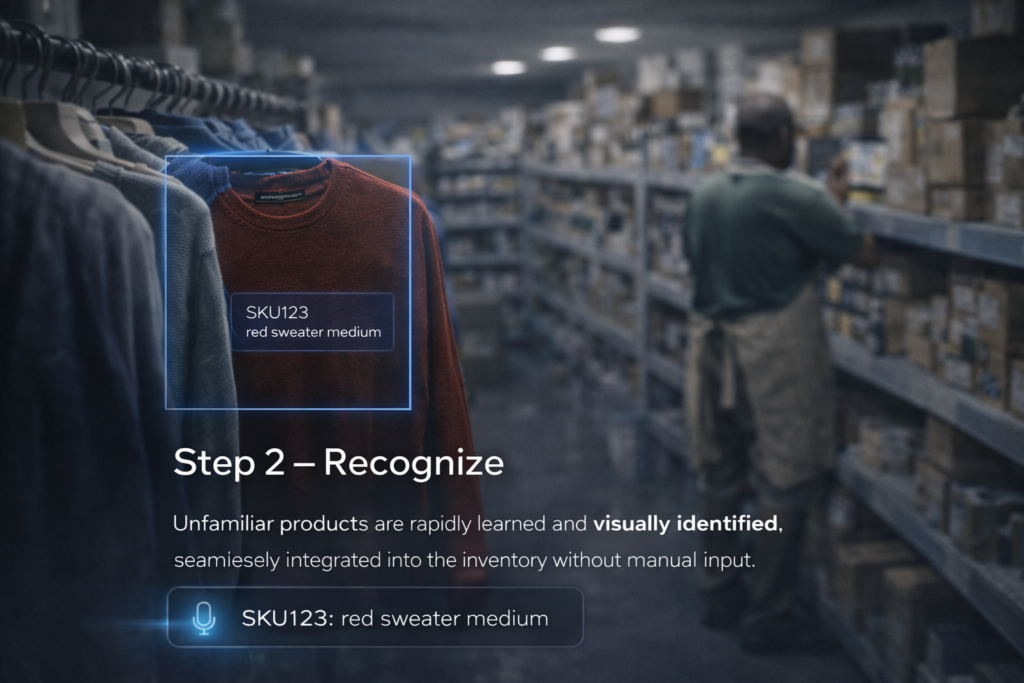 Visual recognition of products on a shelf